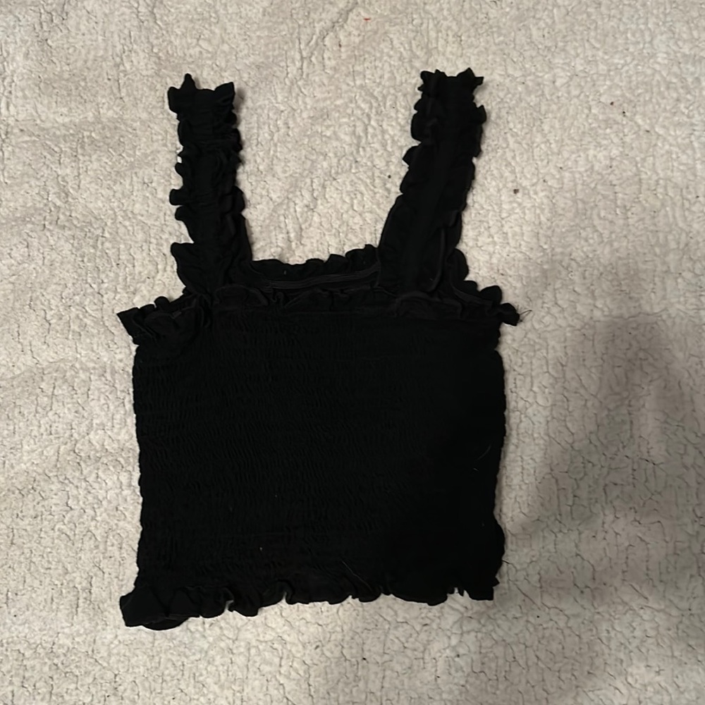 Black Cropped Tank Top